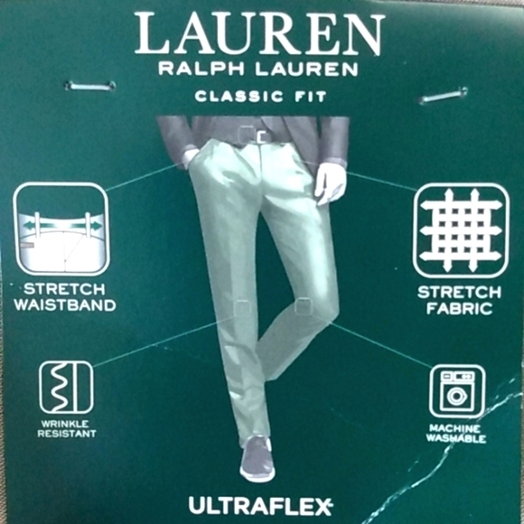 LAUREN RALPH LAUREN TAN ULTRAFLEX CLASSIC FIT WRINKLE RESISTANT PANTS SIZE 42x30 - Picture 3 of 11